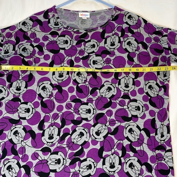 LULAROE Minnie Mouse Purple & Gray Polka Dot Tunic Shirt‎ Size XS - Picture 6 of 7